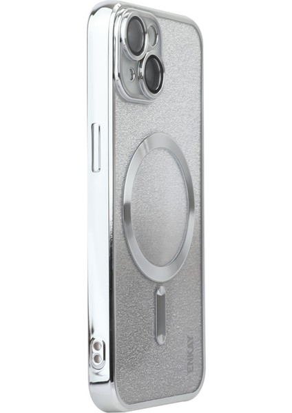 Apple iPhone 14 Plus Içinenaky Plus Manyetik Tpu Kılıf Elektrapan Parıltılı Telefon Kapak Silver (Yurt Dışından)