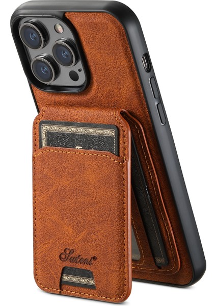 Apple iPhone 12/12 Pro Phone Case Kickstand Manyetik Çıkarılabilir Kapak-Khaki Için (Yurt Dışından)