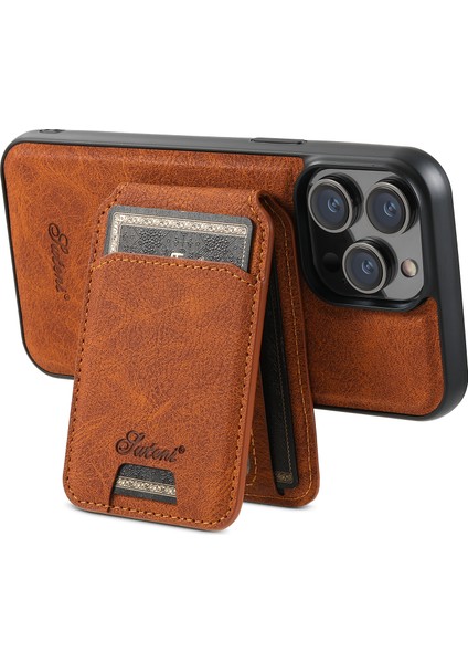 Apple iPhone 12/12 Pro Phone Case Kickstand Manyetik Çıkarılabilir Kapak-Khaki Için (Yurt Dışından)