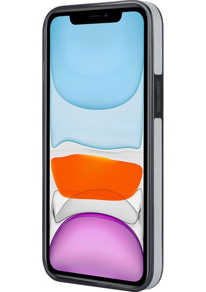 Apple iPhone 11 Pro Max Için Vaka Dalga Deseni Bileklik Kickstand Pu+Tpu Telefon Kapak Silver (Yurt Dışından)