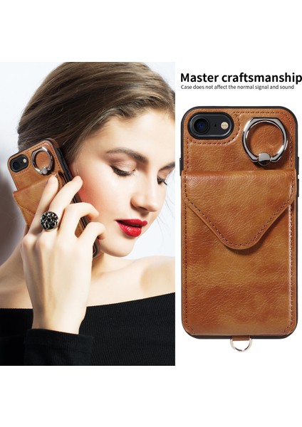 Apple iPhone 7/8 Case Pu Deri Kart Yuvaları Crossbody Telefon Kapak Kılıfı (Yurt Dışından) indirimleri