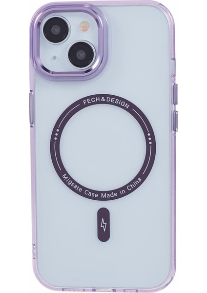 Tpu+Pc Apple iPhone 14 Plus Içintemiz Telefon Kapağı Plus Magsafe-Purple ile Uyumlu Slim Case (Yurt Dışından)