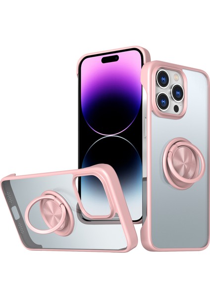 Apple iPhone 14 Pro Max Case Sınırsız Tasarım Yüzüğü Kickstand Telefon Kapak Pembe (Yurt Dışından)