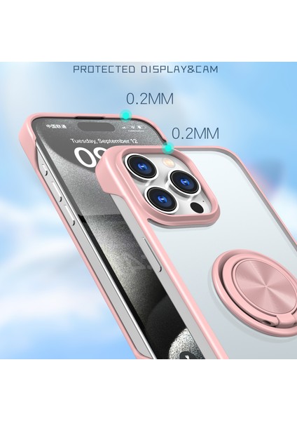 Apple iPhone 14 Pro Max Case Sınırsız Tasarım Yüzüğü Kickstand Telefon Kapak Pembe (Yurt Dışından)