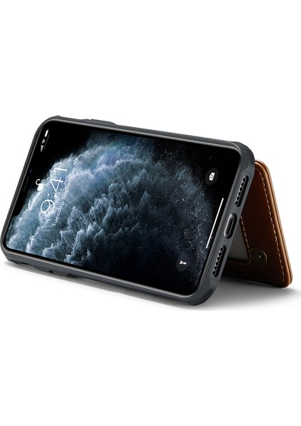 Apple iPhone 11 Pro Max Case Rfıd Engelleme Glossy Pu Deri Telefon Koruyucu-Kırmızı (Yurt Dışından)