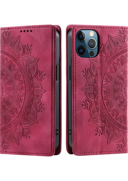 Apple iPhone 12 Pro Max Case Pu Pu Deri Magnetic Baskı Stand Telefon Kapağı Gülüşü (Yurt Dışından)