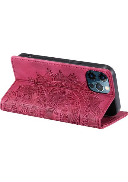 Apple iPhone 12 Pro Max Case Pu Pu Deri Magnetic Baskı Stand Telefon Kapağı Gülüşü (Yurt Dışından)
