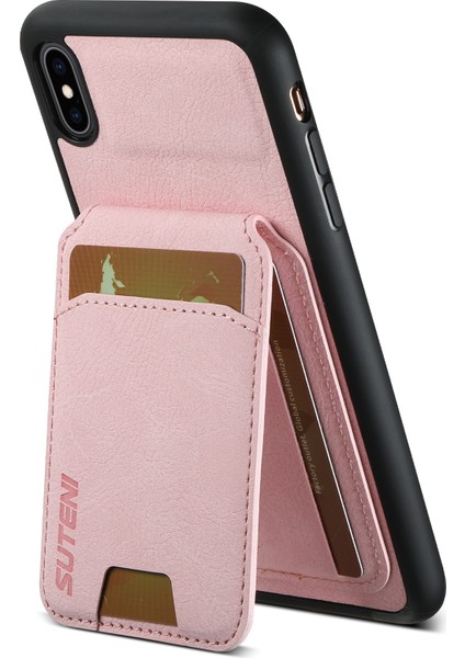 Apple iPhone X/xs Için 5.8 Inç Litchi Doku Kılıf Pu Deri+Tpu Dikey Flip Telefon Kapak Pembe (Yurt Dışından)