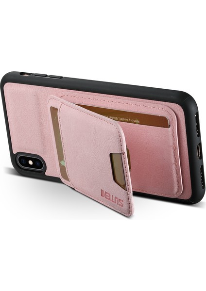 Apple iPhone X/xs Için 5.8 Inç Litchi Doku Kılıf Pu Deri+Tpu Dikey Flip Telefon Kapak Pembe (Yurt Dışından)
