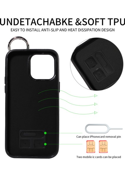 Apple iPhone 14 Pro Case Bırak Damalı Pu Deri+Tpu Telefon Kapağı Kickstand Shell-Yeşil (Yurt Dışından) fiyatları