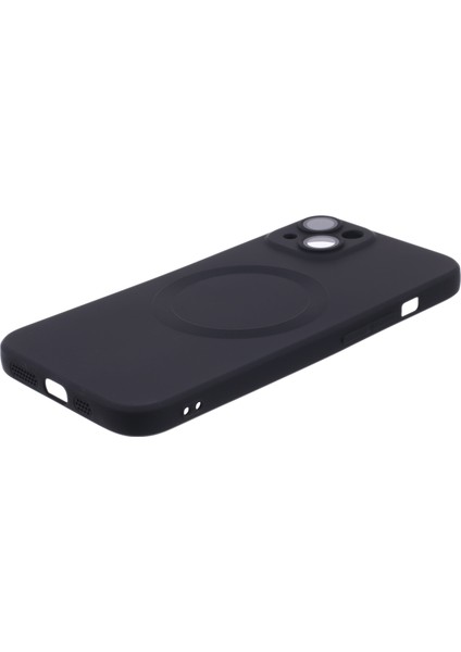 Apple iPhone 14 Plus Artı Manyetik Kasa Için Magsafe Sıvı Silikon Telefon Kapağı ile Uyumlu Kamera Lens Koruyucu-Black ile (Yurt Dışından) modelleri