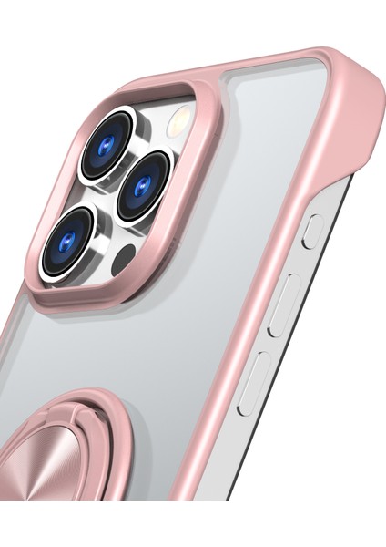 Apple iPhone 14 Pro Max Case Sınırsız Tasarım Yüzüğü Kickstand Telefon Kapak Pembe (Yurt Dışından)