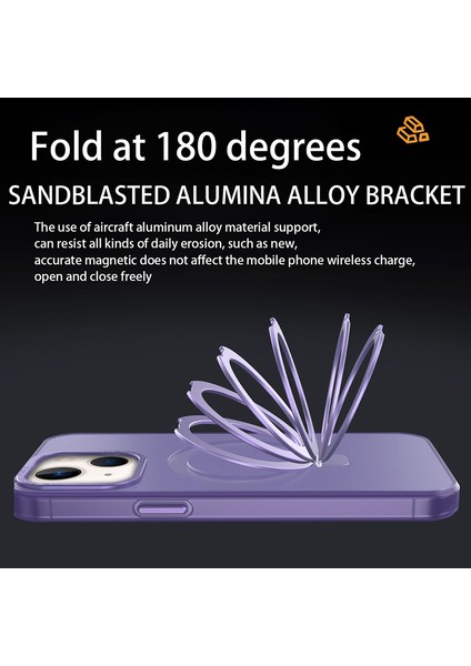 Tpu+Pc Şok Geçirmez Kapak Apple iPhone 14 Plus Için Kılıf Magsafe Yumuşak Kickstand Telefon Vaka Black ile Uyumlu (Yurt Dışından)