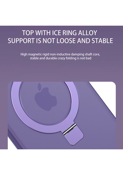 Tpu+Pc Şok Geçirmez Kapak Apple iPhone 14 Plus Için Kılıf Magsafe Yumuşak Kickstand Telefon Vaka Black ile Uyumlu (Yurt Dışından)