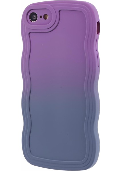 Apple iPhone 7/8 Için Jtw Serisi (Tpu Kılıf Dalgalı Kenar Çift Renkli Telefon Geri Kapak Morası+Lavanta Gri (Yurt Dışından)