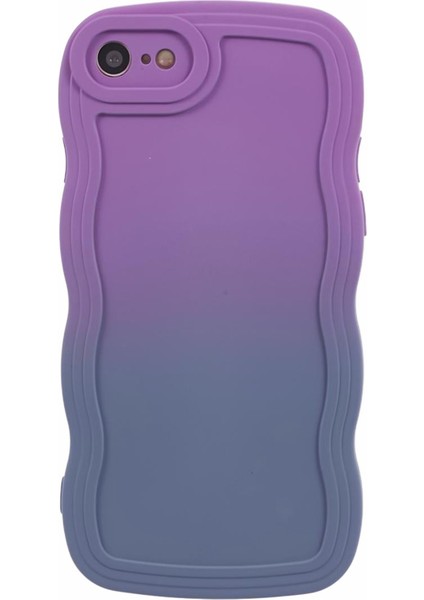 Apple iPhone 7/8 Için Jtw Serisi (Tpu Kılıf Dalgalı Kenar Çift Renkli Telefon Geri Kapak Morası+Lavanta Gri (Yurt Dışından) modelleri