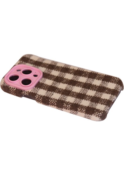 Apple iPhone 14 Pro Max Case Anti-Slip Tpu+Bez Telefon Kapağı Objektif Çerçeve-Brown/beyaz (Yurt Dışından)