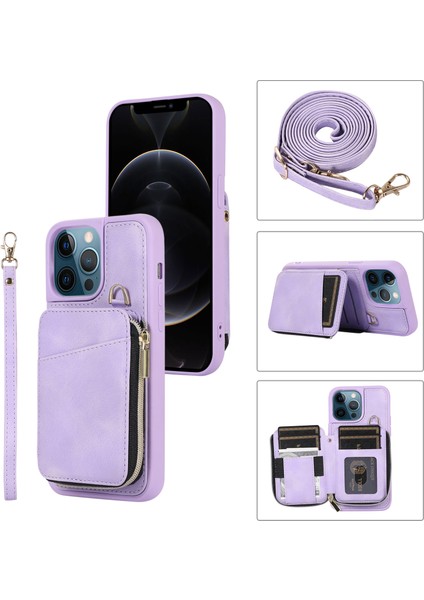 Apple iPhone 12/12 Pro Cep Telefonu Kasası Pu Deri+Tpu Yumru Dövüşü Kapak-Moral (Yurt Dışından)