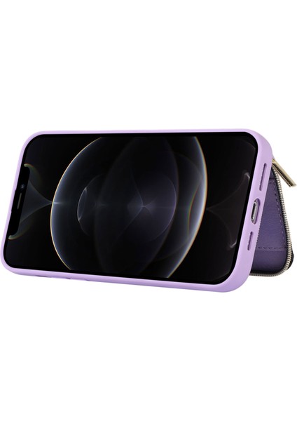 Apple iPhone 12/12 Pro Cep Telefonu Kasası Pu Deri+Tpu Yumru Dövüşü Kapak-Moral (Yurt Dışından)