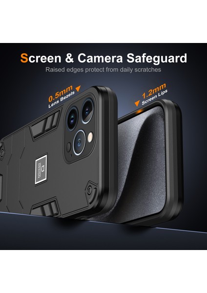 Apple iPhone 13 Pro Telefon Kılıfı 2 Için 1 Hibrid Sert Pc Yumuşak Tpu Cover-Black (Yurt Dışından)