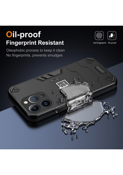 Apple iPhone 13 Pro Telefon Kılıfı 2 Için 1 Hibrid Sert Pc Yumuşak Tpu Cover-Black (Yurt Dışından)