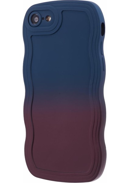 Apple iPhone 7/8 Için Jtw Serisi (Tpu Kılıf Dalgalı Kenar Çift Renkli Telefon Geri Kapak Sapfire+Koyu Mor (Yurt Dışından)