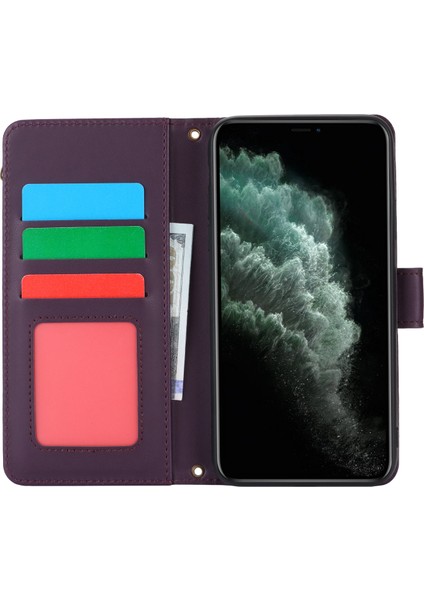 Apple iPhone 11 Pro Telefon Kapağı Rfıd Engelleme Pu Deri Cüzdan Kabuk-Dark Mor (Yurt Dışından) modelleri