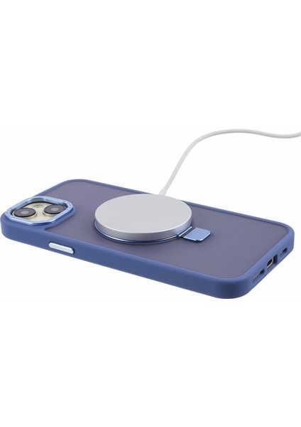 Apple iPhone 14 Tpu+Pc Kılıfı Için Magsafe Cilt Touch Kickstand Telefon Kapak-Mavisi ile Uyumlu (Yurt Dışından)