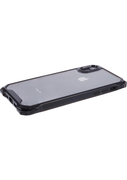 Apple iPhone Xr Için 6.1 Inç Kasa Anti-Damla Tpu+Akrilik Telefon Arka Kapağı (Büyük Arka Lens Deliği) -Transparent Siyah (Yurt Dışından)