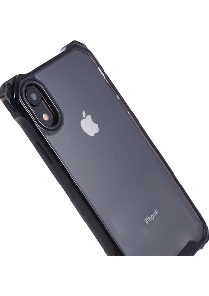 Apple iPhone Xr Için 6.1 Inç Kasa Anti-Damla Tpu+Akrilik Telefon Arka Kapağı (Büyük Arka Lens Deliği) -Transparent Siyah (Yurt Dışından)