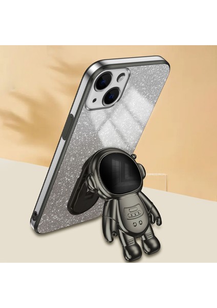 Apple iPhone 14 Için Astronot Kickstand Pc+Tpu Anti-Drop Cep Telefonu Kılıfı Black (Yurt Dışından)