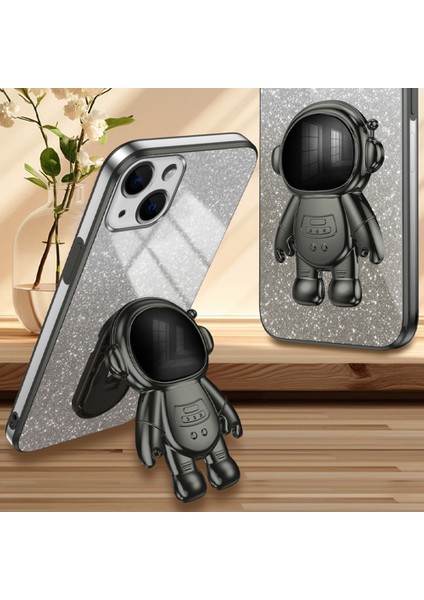 Apple iPhone 14 Için Astronot Kickstand Pc+Tpu Anti-Drop Cep Telefonu Kılıfı Black (Yurt Dışından)