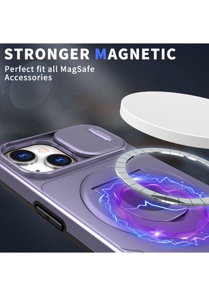 Apple iPhone 14 Plus/15 Plus Kickstand Cover Için Tpu+Pc Manyetik Telefon Kılıf Etme (Yurt Dışından) fiyatları