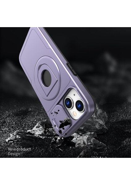 Apple iPhone 14 Plus/15 Plus Kickstand Cover Için Tpu+Pc Manyetik Telefon Kılıf Etme (Yurt Dışından) modelleri