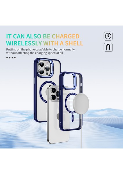 Apple iPhone 12 Pro Max Magnetic Telefon Kılıfı Akrilik+Tpu Hibrid Teknoloji Kamera Kickstand-Sapphire (Yurt Dışından) fiyatları