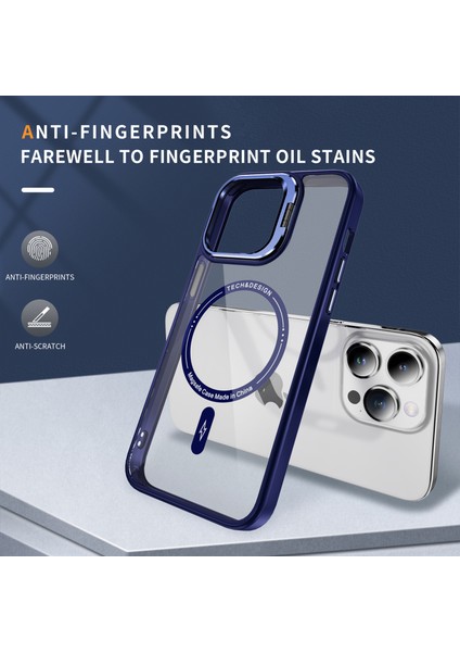 Apple iPhone 12 Pro Max Magnetic Telefon Kılıfı Akrilik+Tpu Hibrid Teknoloji Kamera Kickstand-Sapphire (Yurt Dışından) indirimleri