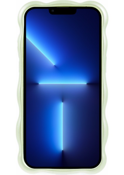 Apple iPhone 13 Pro Tpu Kasası Wavy Edge Macaron Renk Mobil Telefon Kapak Bright Yeşil (Yurt Dışından)