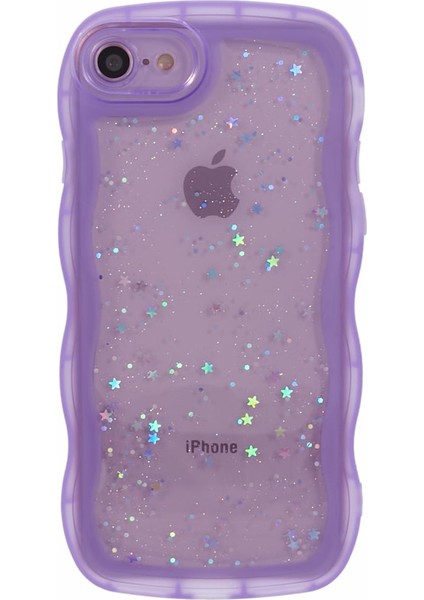 Apple iPhone 7/8 Için Jtw Serisi (Case Glitter Stars Wavy Edge Tpu Kapak-Mor (Yurt Dışından) modelleri