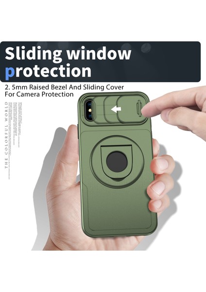 Apple iPhone Xs Max Telefon Kılıfı Tpu+Pc Manyetik Kapak Kamera Koruma Yeşil (Yurt Dışından)