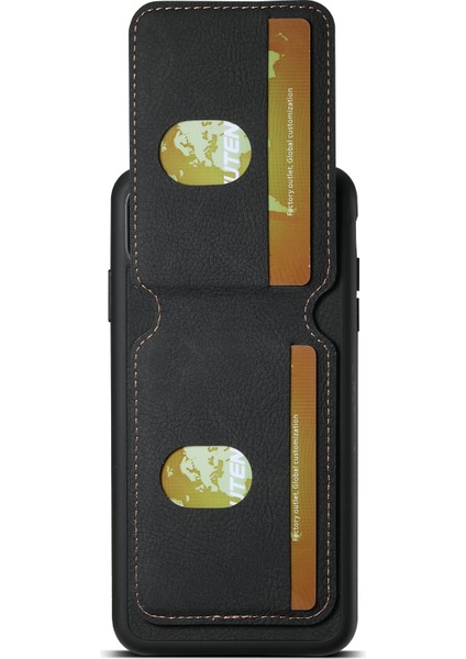 Apple iPhone X/xs Için 5.8 Inç Litchi Doku Kılıf Pu Deri+Tpu Dikey Flip Telefon Kapak Black (Yurt Dışından)