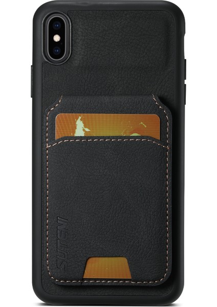 Apple iPhone X/xs Için 5.8 Inç Litchi Doku Kılıf Pu Deri+Tpu Dikey Flip Telefon Kapak Black (Yurt Dışından)