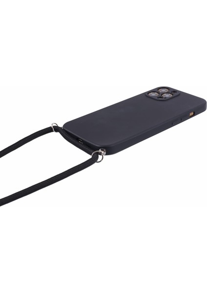 Apple iPhone 12 Pro Max Case Fiber Astar Long Lanyard-Black ile Ka Tpu Telefon Kapağı (Yurt Dışından) modelleri