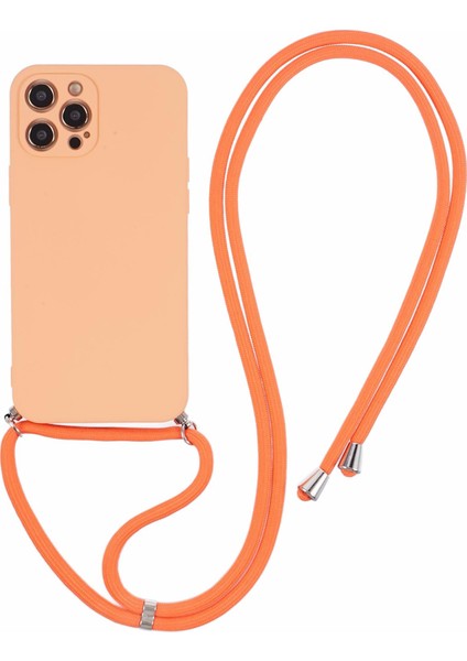 Apple iPhone 12 Pro Max Case Fiber Astar Için Long Lanyard-Orange ile Ka Tpu Telefon Kapağı (Yurt Dışından)