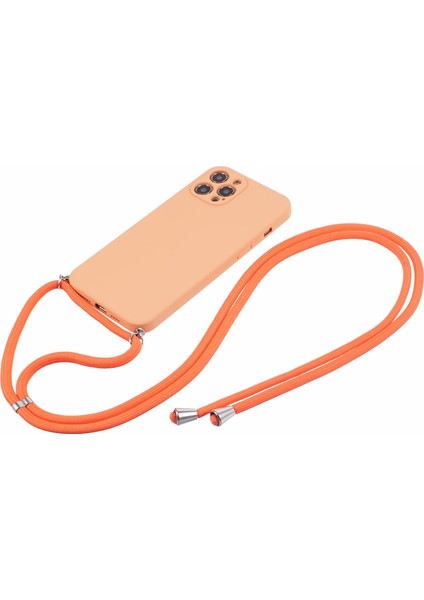 Apple iPhone 12 Pro Max Case Fiber Astar Için Long Lanyard-Orange ile Ka Tpu Telefon Kapağı (Yurt Dışından)