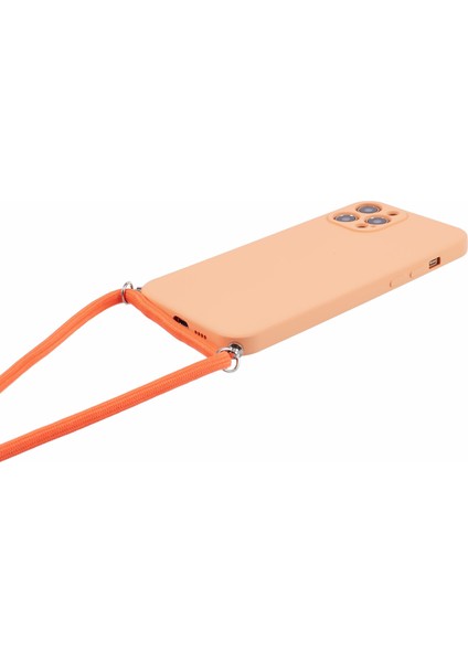 Apple iPhone 12 Pro Max Case Fiber Astar Için Long Lanyard-Orange ile Ka Tpu Telefon Kapağı (Yurt Dışından)
