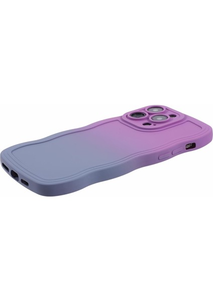 Apple iPhone 14 Pro Case Anti-Fall Tpu Kıvırcık Dalga Telefonu Geri Kapak Morası+Lavanta Grisi Için Jtw Serisi (Yurt Dışından)