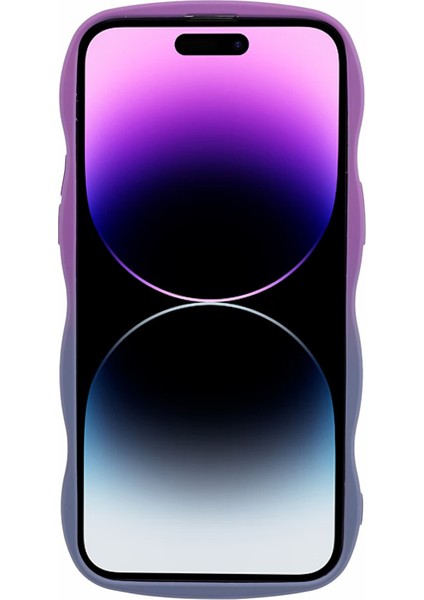 Apple iPhone 14 Pro Case Anti-Fall Tpu Kıvırcık Dalga Telefonu Geri Kapak Morası+Lavanta Grisi Için Jtw Serisi (Yurt Dışından)
