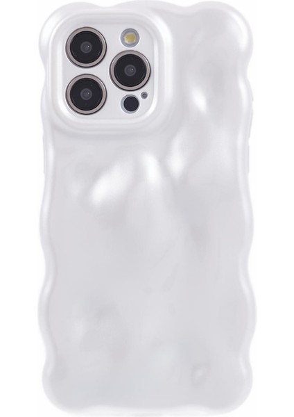 Apple iPhone 13 Pro Tpu Kasası Için Wavy Edge Macaron Renkli Cep Telefonu Kapak Pearly White (Yurt Dışından)