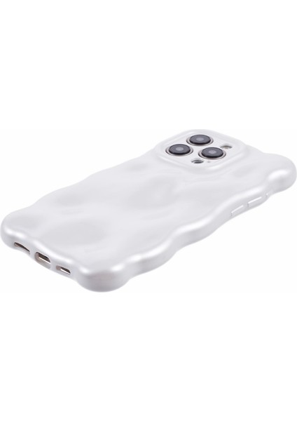 Apple iPhone 13 Pro Tpu Kasası Için Wavy Edge Macaron Renkli Cep Telefonu Kapak Pearly White (Yurt Dışından)