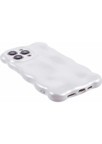 Apple iPhone 13 Pro Tpu Kasası Için Wavy Edge Macaron Renkli Cep Telefonu Kapak Pearly White (Yurt Dışından)